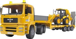 Opakowanie MAN TGA z naczepą i z koparko-ładowarką JCB 4CX