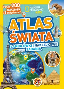 Okładka książki National Geographic Kids. Atlas świata. Łamigłówki