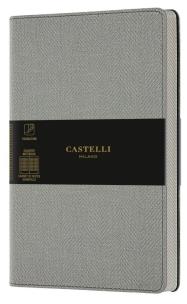 Opakowanie Notatnik 13x21cm kratk Castelli Harris Oyster Grey
