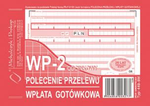 Opakowanie Polecenie przelewu wpłata gotówkowa A6 2 odcinkowe A6