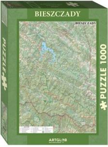 Puzzle 1000 - Bieszczady mapa turystyczna. Wydawca: Artglob. Multiszop.pl Opakowanie Puzzle 1000 - Bieszczady mapa turystyczna