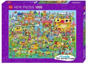 Opakowanie Puzzle 1000 Wioska pełna Doodli, Jon Burgermann