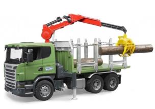 Opakowanie Scania R z dźwigiem, przyczepą i pniami