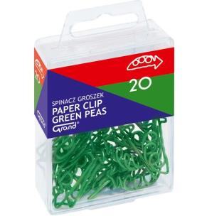 Opakowanie Spinacze groszek zielony T4 30mm 20szt GRAND