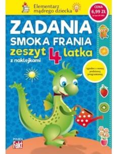 Okładka książki Zadania smoka Frania. Zeszyt 4 latka