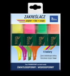 Opakowanie Zakreślacz Tetis 4 kolory