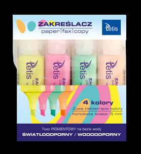 Opakowanie Zakreślacze pastelowe komplet 4 szt