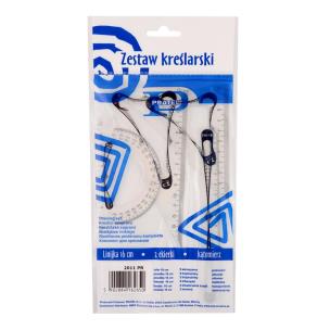 Opakowanie Zestaw kreślarski Pratel z nadrukiem Helio z linijką 16 cm