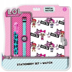 Opakowanie Zestaw z zegarkiem cyfrowym z pamiętnikiem i długopisem L.O.L. DI2202LOL
