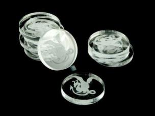 Opakowanie Znaczniki akryl transparentne okrągłe 22x3mm 10szt