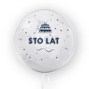 Opakowanie Balon 45cm Sto Lat granatowy TUBAN