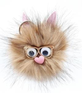 Opakowanie Brelok Pompon, futrzak brązowy