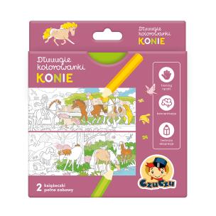 Okładka książki Dłuuugie kolorowanki Konie 4+