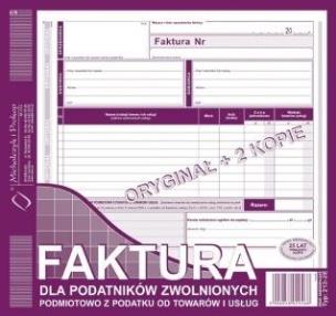 Opakowanie Faktura dla podatników zwolnionych...212-2E