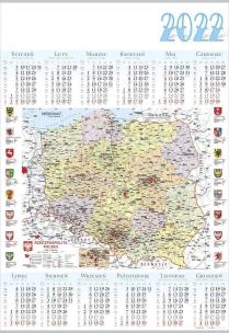 Opakowanie Kalendarz 2022 Jednoplanszowy Mapa Polski PL04