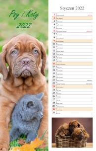 Opakowanie Kalendarz 2022 Ścienny paskowy Psy i koty RADWAN