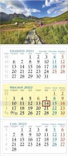 Okładka książki Kalendarz 2022 Trójdzielny Tatry KT1