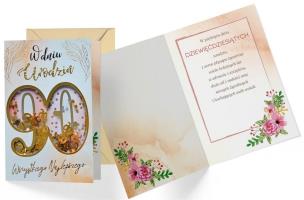 Opakowanie Karnet B6 konfetti KNF-044 Urodziny 90