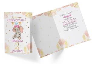 Opakowanie Karnet PR-319 Urodziny 2 dziewczynka