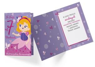 Opakowanie Karnet PR-329 Urodziny 7 dziewczynka