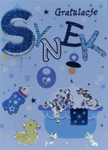 Opakowanie Karnet Przestrzenny B6 Narodziny chłopiec wanna