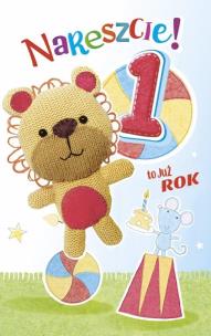 Opakowanie Kartka okolicznościowa Urodziny Roczek N07