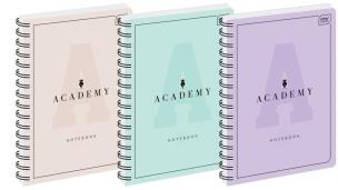 Opakowanie Kołozeszyt A5/100K kratka Academy Pastel (5szt)