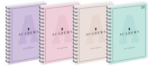 Opakowanie Kołozeszyt B5/100K kratka Academy Pastel (5szt)