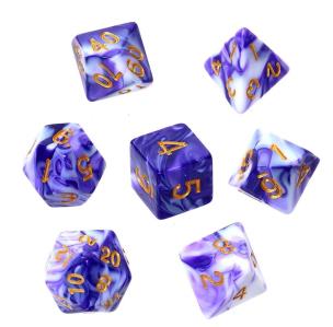 Opakowanie Komplet kości RPG purpurowo-białe REBEL