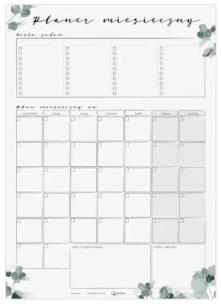 Opakowanie Magnetyczny miesięczny planer z listą zadań