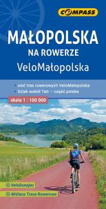 Okładka książki Małopolska na rowerze, VeloMałopolska 1:100 000