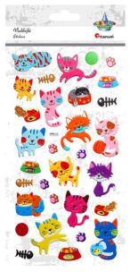Opakowanie Naklejki do dekoracji  zwierzęta kotki mix