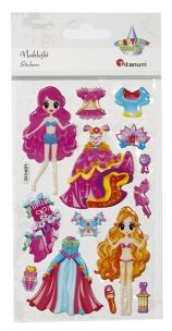 Opakowanie Naklejki wypukłe lalki i stroje 14szt