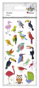Opakowanie Naklejki wypukłe miękkie ptaki egzotyczne 19szt