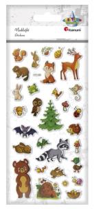 Opakowanie Naklejki wypukłe miękkie zwierzęta leśne 30szt