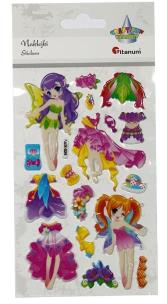 Opakowanie Naklejki wypukłe wróżki i stroje 17szt