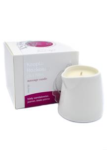 Olynk Sojowa świeca do masażu premium biały sandałowiec, jaśmin, białe piżmo 130 ml. Producent: Olynk. Multiszop.pl Zdjęcie produktu Olynk Sojowa świeca do masażu premium biały sandałowiec, jaśmin, białe piżmo 130 ml