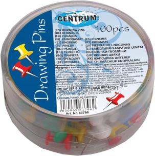 Opakowanie Pinezki beczułki kolorowe 10mm 100szt 83796