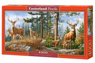 Puzzle 4000 Królewska rodzina jeleni C-400317-2. Wydawca: CASTOR. Multiszop.pl Opakowanie Puzzle 4000 Królewska rodzina jeleni C-400317-2
