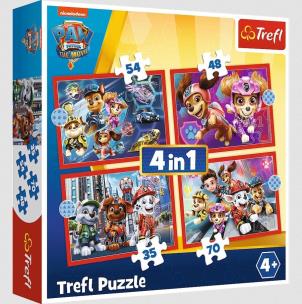 Opakowanie Puzzle 4w1 Psi Patrol w mieście TREFL