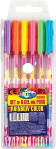 Opakowanie Zestaw długopisów żelowych Rainbow 6 kol 80787