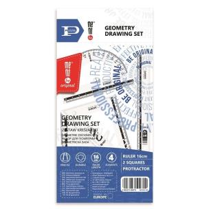 Opakowanie Zestaw kreślarski z linijką 16cm MamoBe PRATEL
