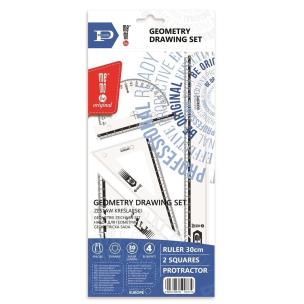 Opakowanie Zestaw kreślarski z linijką 30cm MamoBe PRATEL