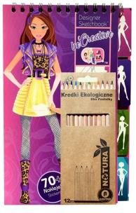 Opakowanie Zestaw malowanka kreatywna Stylistka z naklejkami + 12 kredek