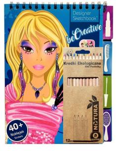 Opakowanie Zestaw malowanka kreatywna Wizażystka z naklejkami + 12 kredek