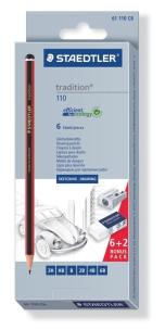 Okładka książki Zestaw ołówków tradition 6szt + gumka + temperówka