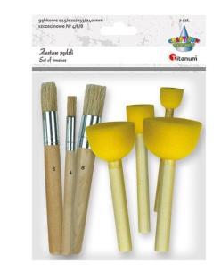 Opakowanie Zestaw pędzle szczecinowe okrągłe + gąbkowe mix