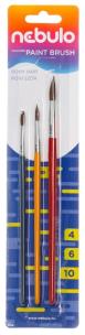 Opakowanie Zestaw pędzli drewnianych kolorowych 3szt NEBULO