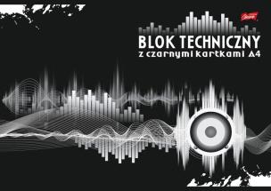 Opakowanie Blok techniczny z czarnymi kartkami 180 g/m2 A4 10 kartek PAKIET 10 sztuk