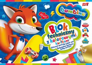 Opakowanie Blok techniczny z kolorowymi kartkami Bambino A3 10 kartek (złota i srebrna kartka) PAKIET 10 sztuk